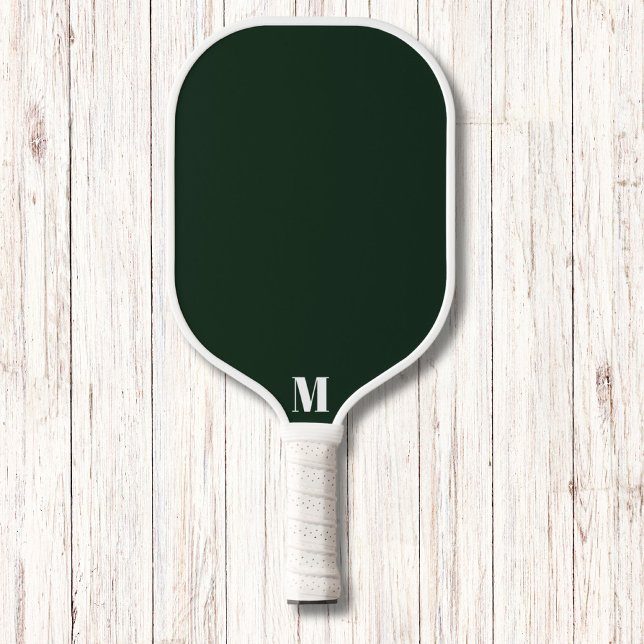 Palas De Pickleball Monograma moderno verde esmeralda y blanco (Subido por el creador)
