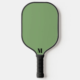 Palas De Pickleball Monograma moderno verde y negro sabio