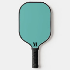 Palas De Pickleball Monograma moderno y azul turbio y negro
