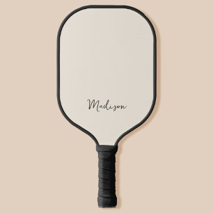 Palas De Pickleball Monograma negro Minimalista moderno y crema