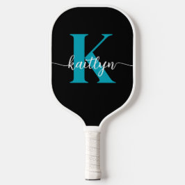 Palas De Pickleball Monograma Negro Teal