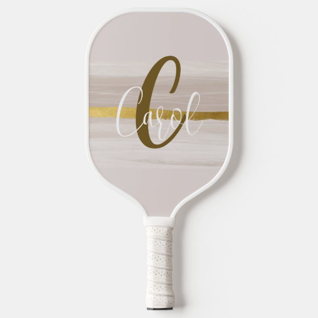 Palas De Pickleball Monograma neutro de oro clásico (Anverso)