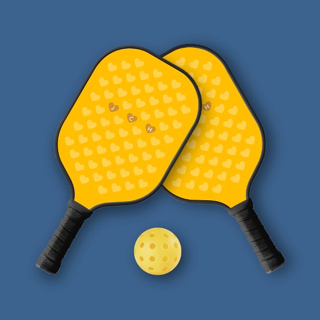 Palas De Pickleball Monograma personal de Amber Monotone Hearts (Subido por el creador)