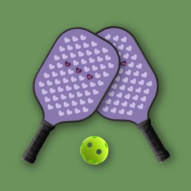 Palas De Pickleball Monograma personal morado monográfico (Subido por el creador)