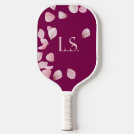 Palas De Pickleball Monograma Personalizada de Pétalos Rosados