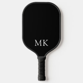 Palas De Pickleball Monograma personalizado: blanco negro moderno