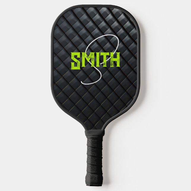 Palas De Pickleball Monograma personalizado combinado con nombre perso (Reverso )
