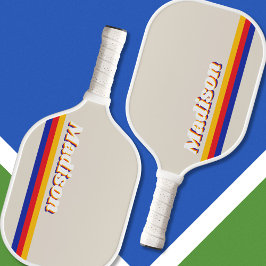 Palas De Pickleball Monograma personalizado de bandas retro