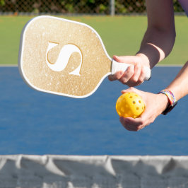 Palas De Pickleball Monograma personalizado de Purpurina de oro