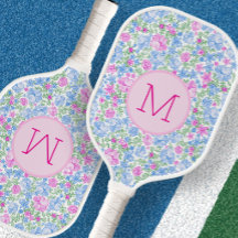 Monograma Personalizado Floral Lindo Rosa y Azul