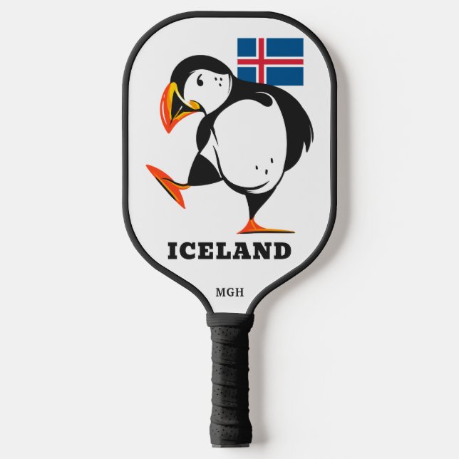 Palas De Pickleball Monograma personalizado Islandia (Anverso)