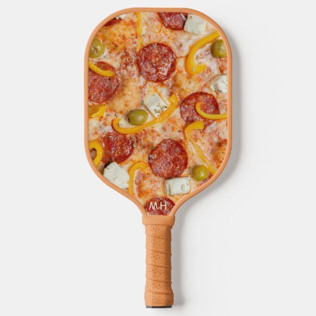 Palas De Pickleball Monograma personalizado PIZZA (Anverso)