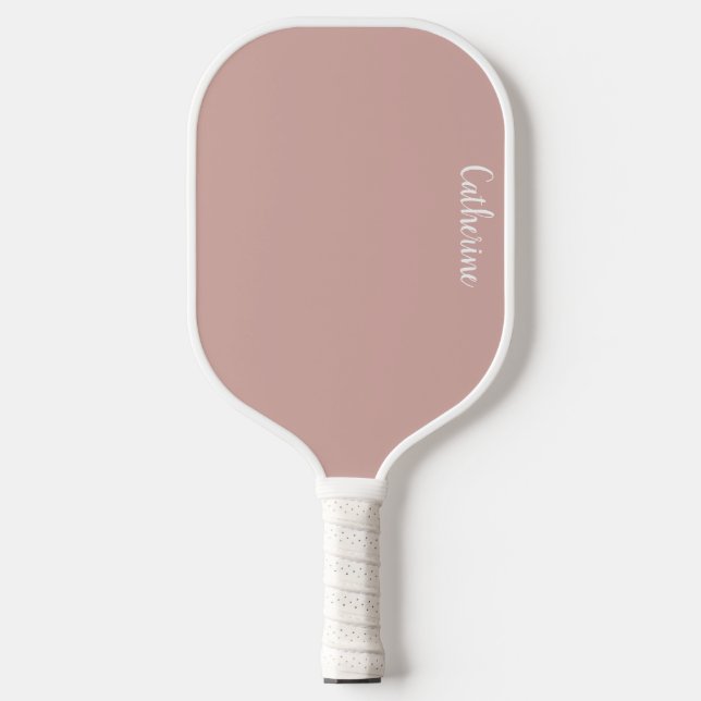 Palas De Pickleball Monograma personalizado, rosa con tipografía de es (Anverso)