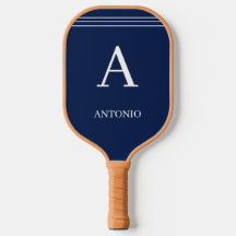 Monograma personalizado y nombre azul marino