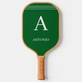 Palas De Pickleball Monograma personalizado y nombre verde