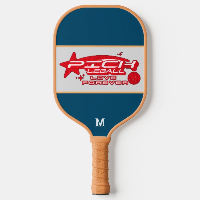 Palas De Pickleball monograma profesional azul marino (Anverso)