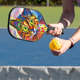 Palas De Pickleball Monograma Psicodélico Pintado de color
