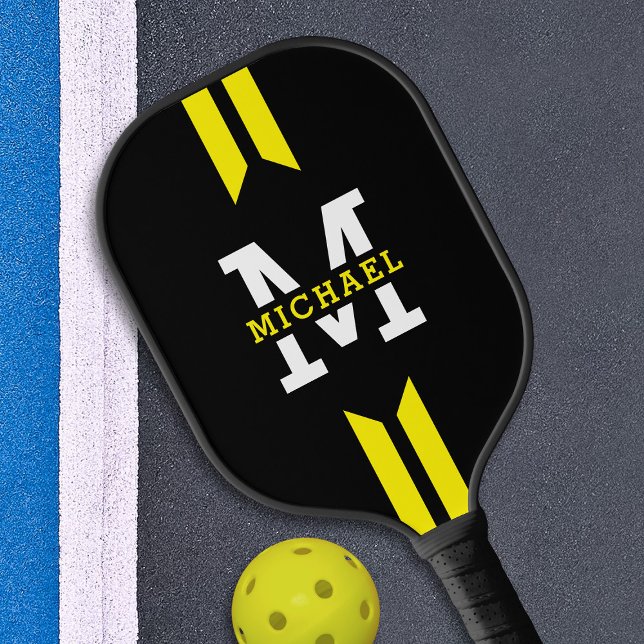 Palas De Pickleball Monograma Racer Banda Amarilla (Subido por el creador)