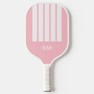 Palas De Pickleball Monograma Raya Moderna Femenina Rosa