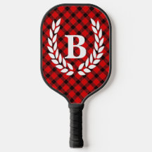 Monograma Red Buffalo Check Pickleball Paddle