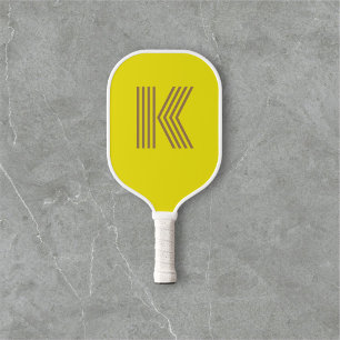 Palas De Pickleball Monograma retro amarillo