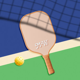 Palas De Pickleball Monograma retro simple Naranja