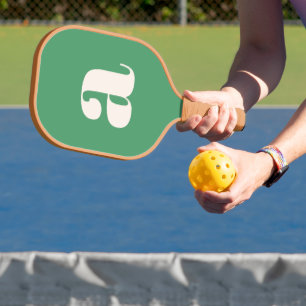 Palas De Pickleball Monograma retro verde de verano simple negrita ini