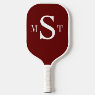 Palas De Pickleball Monograma rojo blanco personalizado
