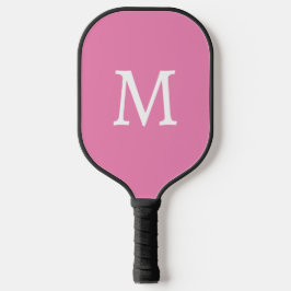 Palas De Pickleball Monograma rosa básico mínimo inicial