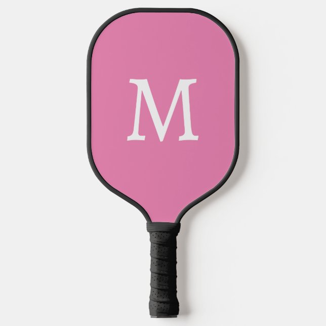 Palas De Pickleball Monograma rosa básico mínimo inicial (Anverso)