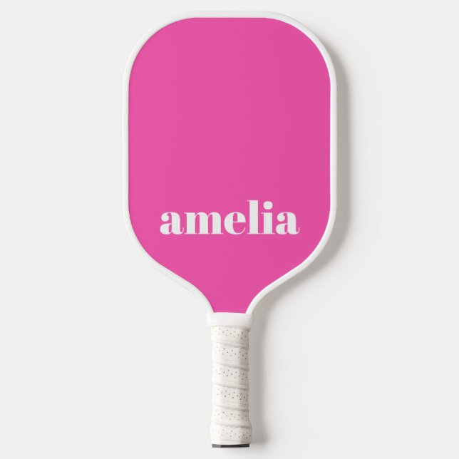 Palas De Pickleball Monograma rosa caliente (Anverso)