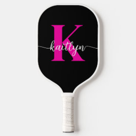 Palas De Pickleball Monograma Rosa Caliente Negro