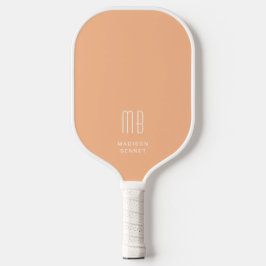 Palas De Pickleball Monograma Rosa Melocotón Elegante Moderno