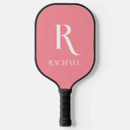 Palas De Pickleball Monograma rosa moderno y elegante