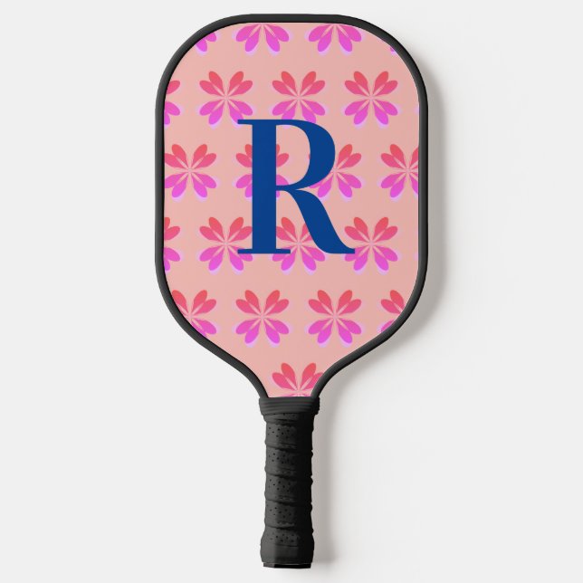 Palas De Pickleball Monograma Rosa Retro (Reverso )