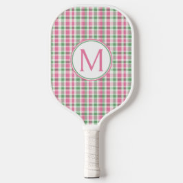 Palas De Pickleball Monograma rosa y verde precoz