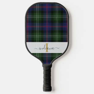 Palas De Pickleball Monograma Script Nombre Plasado Verde Púrpura Tart