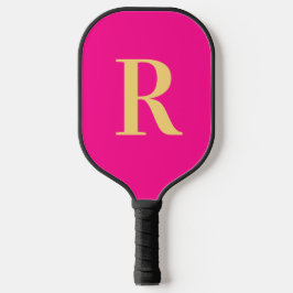 Palas De Pickleball Monograma simple moderno rosa caliente