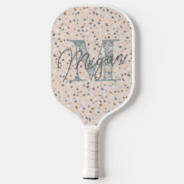 Palas De Pickleball Monograma Terrazzo personalizado