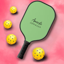 Palas De Pickleball Monograma verde femenino moderno