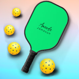 Palas De Pickleball Monograma verde moderno simple