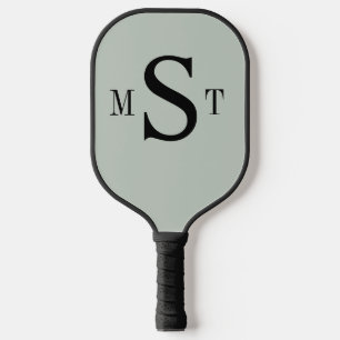 Palas De Pickleball Monograma verde sabio personalizado