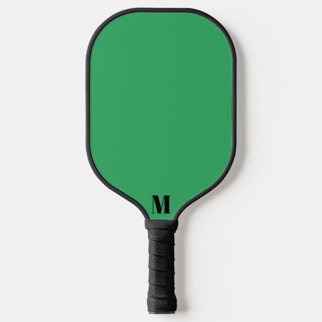 Palas De Pickleball Monograma verde y negro moderno (Anverso)