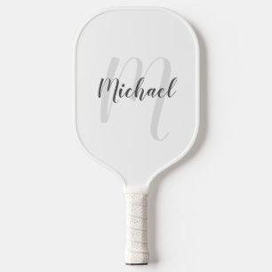 Palas De Pickleball Monograma y nombre de guión moderno personalizado
