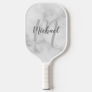Palas De Pickleball Monograma y nombre de guión moderno personalizado