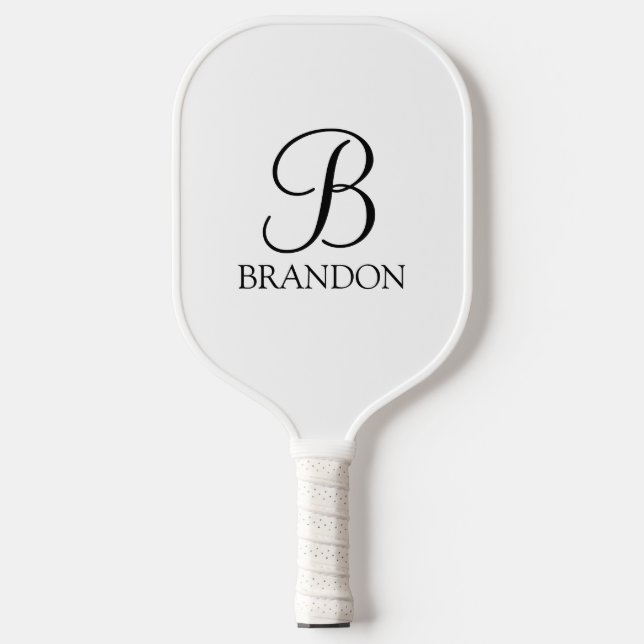 Palas De Pickleball Monograma y nombre de guión personalizado clásico (Anverso)