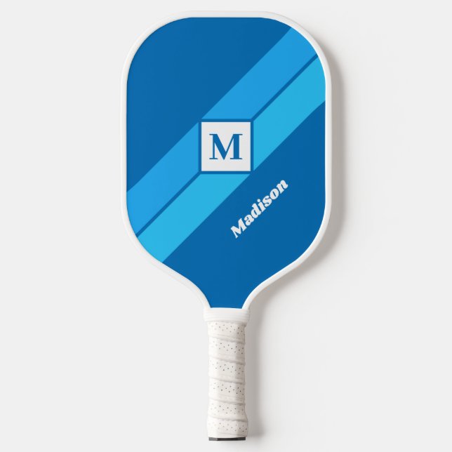 Palas De Pickleball Monograma y nombre del personalizado (Anverso)