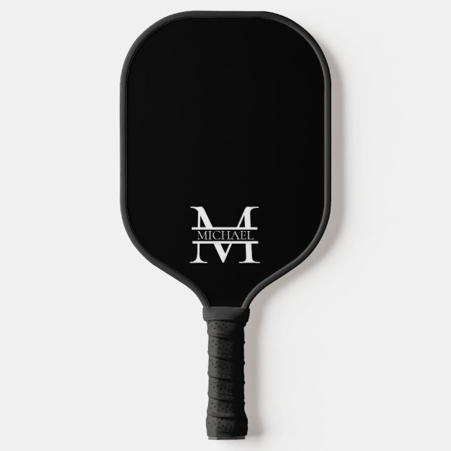 Palas De Pickleball Monograma y nombre elegantes personalizados (Anverso)
