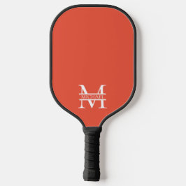 Palas De Pickleball Monograma y nombre Naranja elegante personalizado