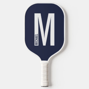 Palas De Pickleball Monograma y nombre negrita personalizado moderno